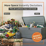 Olsen & Smith 1000L Large Metal Storage Box – Lockable Outdoor XXL Garden Storage Box, Weatherproof, with Gas Lift – Stores Cushions, Tools & Garden Furniture – Anthracite