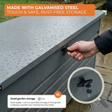 Olsen & Smith 1000L Large Metal Storage Box – Lockable Outdoor XXL Garden Storage Box, Weatherproof, with Gas Lift – Stores Cushions, Tools & Garden Furniture – Anthracite