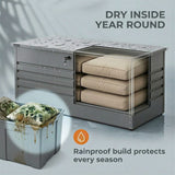 Olsen & Smith 1000L Large Metal Storage Box – Lockable Outdoor XXL Garden Storage Box, Weatherproof, with Gas Lift – Stores Cushions, Tools & Garden Furniture – Anthracite