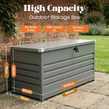 Olsen & Smith 1000L Large Metal Storage Box – Lockable Outdoor XXL Garden Storage Box, Weatherproof, with Gas Lift – Stores Cushions, Tools & Garden Furniture – Anthracite