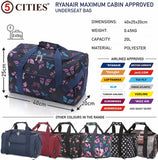 5 Cities (40x20x25cm) Ryanair Maximum Hand Luggage Holdall Flight Bag, New and Improved Ryanair Maximum Sized Under Seat Cabin Holdall – Take The Max on Board!