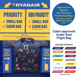 5 Cities (40x20x25cm) Ryanair Maximum Hand Luggage Holdall Flight Bag, New and Improved Ryanair Maximum Sized Under Seat Cabin Holdall – Take The Max on Board!