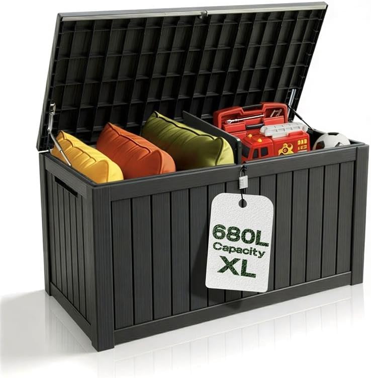 Olsen & Smith Premium XL 680L Outdoor Garden Storage Box – Weather-Res ...