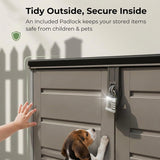 Olsen & Smith 1170L Extra Large Outdoor Garden Storage Box, Weatherproof Heavy-Duty Plastic, Lockable, Wheelie Bin, Tools & Cushion Storage