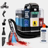 Olsen & Smith 1600W Portable Spot Cleaner Vacuum – Compact Deep Cleaning Machine for Carpets, Upholstery & Car Interiors with Dual Water Tanks, Steam Function & Multi-Tool Accessories
