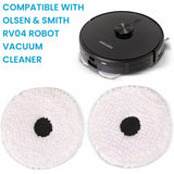 Olsen & Smith Replacement Mop Pads for RV04 Robot Vacuum Cleaner – Set of 2 Genuine Microfibre Mopping Pads for Robot Vacuum Mop Attachment