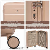 Aerolite 24-Inch Medium Check-In Luggage, 67L Lightweight Hard Shell Suitcase with 4 Spinner Wheels, TSA Lock, Durable ABS Travel Hold Suitcase – Beige