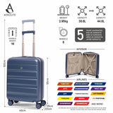 Aerolite Lightweight ABS Hard Shell 4 Wheel Spinner 4 Piece Travel Luggage Suitcase Set , Cabin + Medium + Large + Extra Large (BLUE)
