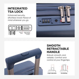 Aerolite Lightweight ABS Hard Shell 4 Wheel Spinner 4 Piece Travel Luggage Suitcase Set , Cabin + Medium + Large + Extra Large (BLUE)