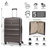 Aerolite 3-Piece Luggage Set – Lightweight Hard Shell Suitcases with 4 Dual Spinner Wheels & TSA Lock – Expandable Cabin (21”), Medium (24”), Large (28”) – Expandable Carry-On Case Included – Charcoal