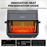 Olsen & Smith 2200W Dual Zone Air Fryer 8L Glass – Smart WiFi Air Fryer with Tuya App, Visible Cooking Window, Removable Divider, Touch Controls & Presets for Meat, Fish, Fries & Baking