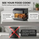 Olsen & Smith 2200W Dual Zone Air Fryer 8L Glass – Smart WiFi Air Fryer with Tuya App, Visible Cooking Window, Removable Divider, Touch Controls & Presets for Meat, Fish, Fries & Baking