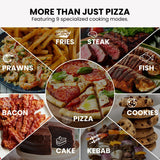 Olsen & Smith 2400W Pizza Air Fryer Oven with 12 Inch Pizza Stone – Stone-Baked Crispy Base, 9 Cooking Modes, 360° Air Circulation – Air Fry, Bake, Grill – Black