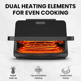 Olsen & Smith 2400W Pizza Air Fryer Oven with 12 Inch Pizza Stone – Stone-Baked Crispy Base, 9 Cooking Modes, 360° Air Circulation – Air Fry, Bake, Grill – Black