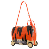 MiniMax 45x36x20cm Kids Tiger Ride-On Suitcase 4PC Set – EasyJet Max Size 29L Children’s Cabin Luggage with Drawstring Bag, Neck Pillow & Stickers