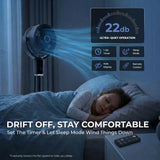 Olsen & Smith Pedestal & Tabletop Air Circulator Fan – Quiet Oscillating Portable Desk & Floor Standing Fan with Remote Control for Bedroom, Office & Living Room - Grey