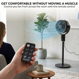 Olsen & Smith Pedestal & Tabletop Air Circulator Fan – Quiet Oscillating Portable Desk & Floor Standing Fan with Remote Control for Bedroom, Office & Living Room - Grey