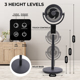 Olsen & Smith Pedestal & Tabletop Air Circulator Fan – Quiet Oscillating Portable Desk & Floor Standing Fan with Remote Control for Bedroom, Office & Living Room - Grey