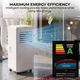 Olsen & Smith 7000 BTU 3-in-1 Portable Air Conditioning Unit, Air Conditioner AC Air Con Cooler with Cooling, Fan & Dehumidifier Functions, 24H Timer with Window Kit & Remote Control, White [Energy Class A]