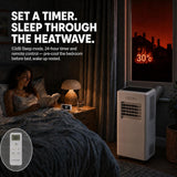 Olsen & Smith 7000 BTU 3-in-1 Portable Air Conditioning Unit, Air Conditioner AC Air Con Cooler with Cooling, Fan & Dehumidifier Functions, 24H Timer with Window Kit & Remote Control, White [Energy Class A]