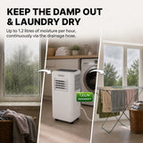 Olsen & Smith 9000 BTU 3-in-1 Portable Air Conditioning Unit, Air Conditioner AC Air Con Cooler with Cooling, Fan & Dehumidifier Functions, 24H Timer with Window Kit & Remote Control, White [Energy Class A]