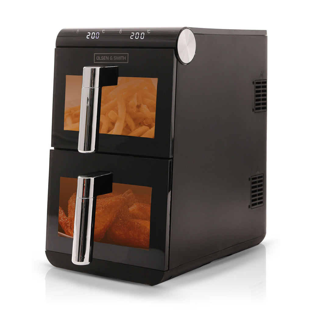 Olsen & Smith Double Stack 2-Drawer Dual Zone 11L Digital Air Fryer ...