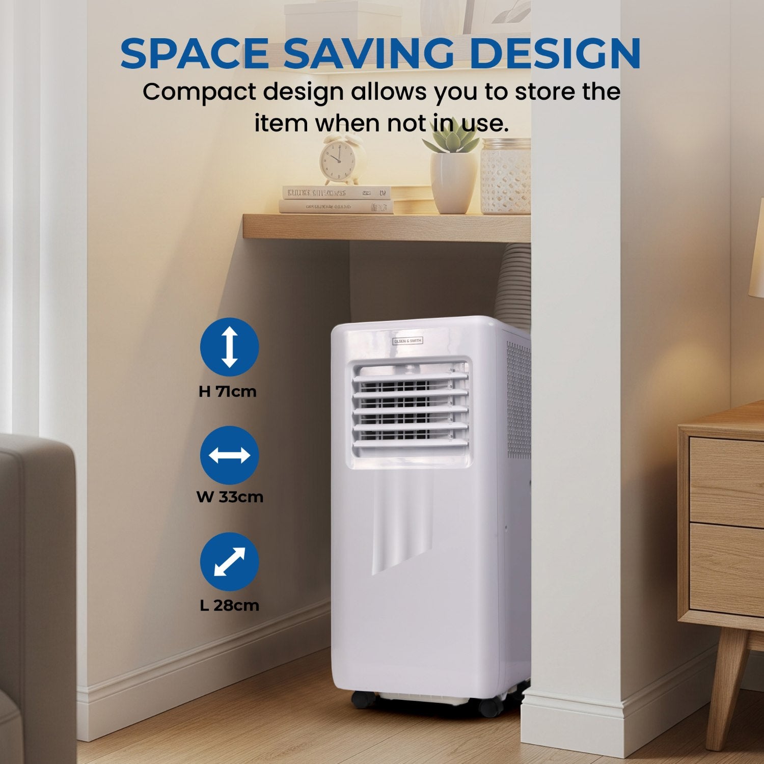 Olsen Smith 7000 BTU 3-in-1 Portable Air Conditioning Unit, Air