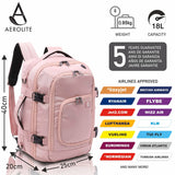 Aerolite (40x20x25cm) 3 in 1 Cabin Luggage Approved Flight Backpack, New and Improved 2025 Ryanair Maximum Size with YKK Zippers, Black
