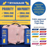 Aerolite (40x20x25cm) 3 in 1 Cabin Luggage Approved Flight Backpack, New and Improved 2025 Ryanair Maximum Size with YKK Zippers, Black