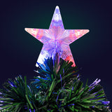 Olsen & Smith 3ft Fibre Optic Christmas Tree – Artificial Small Pre Lit Xmas Tree with Multicolour LED Lights, Star Tree Topper, 90 Branch Tips & Secure Base for Home or Office