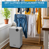 Olsen & Smith 12L/Day Portable Electric Dehumidifier – Home Dehumidifier with Laundry Mode, 2.1L Tank, 2m Drain Hose & Wheels for Bedroom, Bathroom, Kitchen & Basement – White