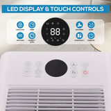 Olsen & Smith 12L/Day Portable Electric Dehumidifier – Home Dehumidifier with Laundry Mode, 2.1L Tank, 2m Drain Hose & Wheels for Bedroom, Bathroom, Kitchen & Basement – White