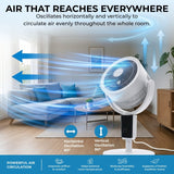 Olsen & Smith Pedestal & Tabletop Air Circulator Fan – Quiet Oscillating Portable Desk & Floor Standing Fan with Remote Control for Bedroom, Office & Living Room - White