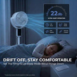Olsen & Smith Pedestal & Tabletop Air Circulator Fan – Quiet Oscillating Portable Desk & Floor Standing Fan with Remote Control for Bedroom, Office & Living Room - White