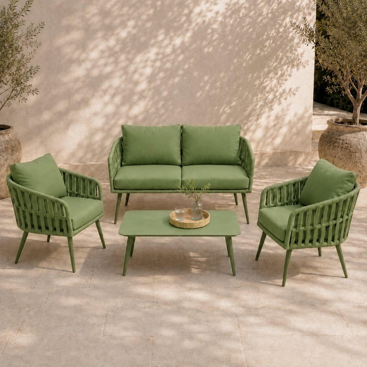Olsen & Smith Marlow 4 Seater Rattan Garden Sofa Set Iron Frame Free Delivery