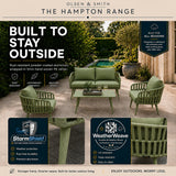 Olsen & Smith Marlow 4 Seater Rattan Garden Sofa Set - Sage, Rust-ResistantFrame, Waterproof Cushions