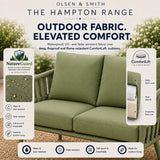 Olsen & Smith Marlow 4 Seater Rattan Garden Sofa Set - Sage, Rust-ResistantFrame, Waterproof Cushions