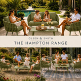 Olsen & Smith Marlow 4 Seater Rattan Garden Sofa Set - Sage, Rust-ResistantFrame, Waterproof Cushions