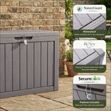 Olsen & Smith 170L Outdoor Parcel Box & Garden Storage – 100% Recycled Polypropylene, Weather Resistant Lockable Storage Chest with 3-Digit Combination Padlock for Parcels, Cushions, Toys & Tools