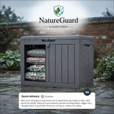 Olsen & Smith 170L Outdoor Parcel Box & Garden Storage – 100% Recycled Polypropylene, Weather Resistant Lockable Storage Chest with 3-Digit Combination Padlock for Parcels, Cushions, Toys & Tools