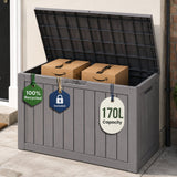 Olsen & Smith 170L Outdoor Parcel Box & Garden Storage – 100% Recycled Polypropylene, Weather Resistant Lockable Storage Chest with 3-Digit Combination Padlock for Parcels, Cushions, Toys & Tools