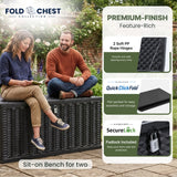 Olsen & Smith 270L Folding Garden Storage Box – Weatherproof Outdoor & Indoor Storage Chest, Foldable Space-Saving Design, Lockable with Padlock, Wheels & Handles, Quick 5-Minute Assembly