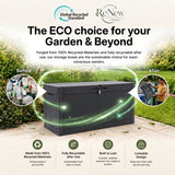 Olsen & Smith 340L Rattan Effect Garden Storage Box – Waterproof Outdoor Deck Chest & 2-Seat Bench, 100% Recycled Polypropylene, 150kg Seat Capacity, Hinged Lid, Padlock Included, Cushion & Tool Storage