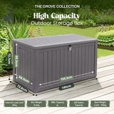 Olsen & Smith 680L Large Garden Storage Box – 100% Recycled Outdoor Storage Chest, Weatherproof & Rust-Free, Lockable with 4-Digit Padlock, Gas-Assisted Lid, Heavy-Duty Storage for Cushions, Tools & Toys