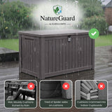 Olsen & Smith 680L Large Garden Storage Box – 100% Recycled Outdoor Storage Chest, Weatherproof & Rust-Free, Lockable with 4-Digit Padlock, Gas-Assisted Lid, Heavy-Duty Storage for Cushions, Tools & Toys