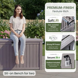 Olsen & Smith 680L Large Garden Storage Box – 100% Recycled Outdoor Storage Chest, Weatherproof & Rust-Free, Lockable with 4-Digit Padlock, Gas-Assisted Lid, Heavy-Duty Storage for Cushions, Tools & Toys