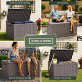 Olsen & Smith 680L Large Garden Storage Box – 100% Recycled Outdoor Storage Chest, Weatherproof & Rust-Free, Lockable with 4-Digit Padlock, Gas-Assisted Lid, Heavy-Duty Storage for Cushions, Tools & Toys