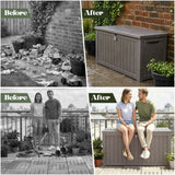 Olsen & Smith 680L Large Garden Storage Box – 100% Recycled Outdoor Storage Chest, Weatherproof & Rust-Free, Lockable with 4-Digit Padlock, Gas-Assisted Lid, Heavy-Duty Storage for Cushions, Tools & Toys