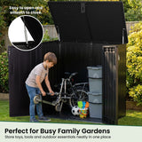 Olsen & Smith 775L Large Outdoor Garden Storage Box – Waterproof Wood-Effect Plastic Shed