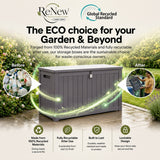 Olsen & Smith 870L XXL Recycled Garden Storage Box & Bench Seat – Lockable Weatherproof Outdoor Storage Chest with Gas-Assisted Lid, 4-Digit Padlock, Wood Effect & 200kg Seating Capacity